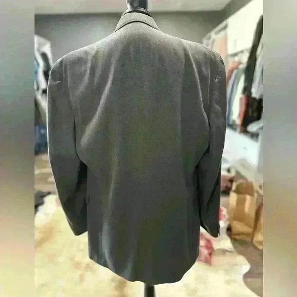 J. Ferrar Mens 38R Gray Blazer and Vest Set Two Piece Modern Fit Suit Jacket - Picture 7 of 8